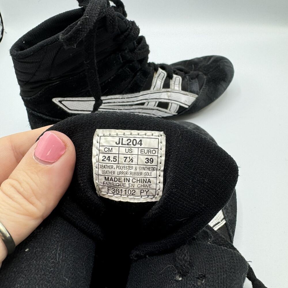 Vintage Asics JL204 Shoes Mens 6 Black Suede MMA Boxing Wrestling Sneakers - Picture 8 of 9